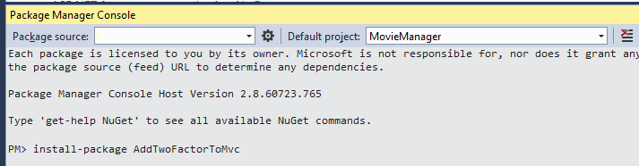 Adding NuGet package