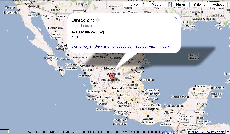 Aguascalientes Google Map