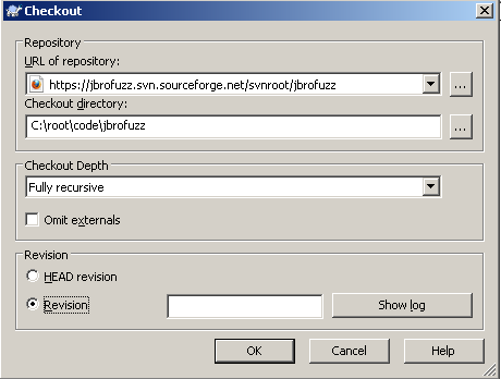 Tortoise SVN Check out JBroFuzz Source Code