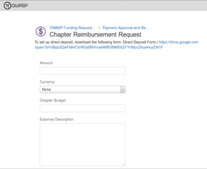 OSD Chapter Reimbursement form