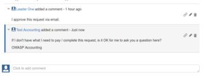 OSD comment added asking for info needed for payment