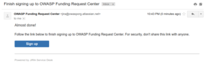 OSD email verification example
